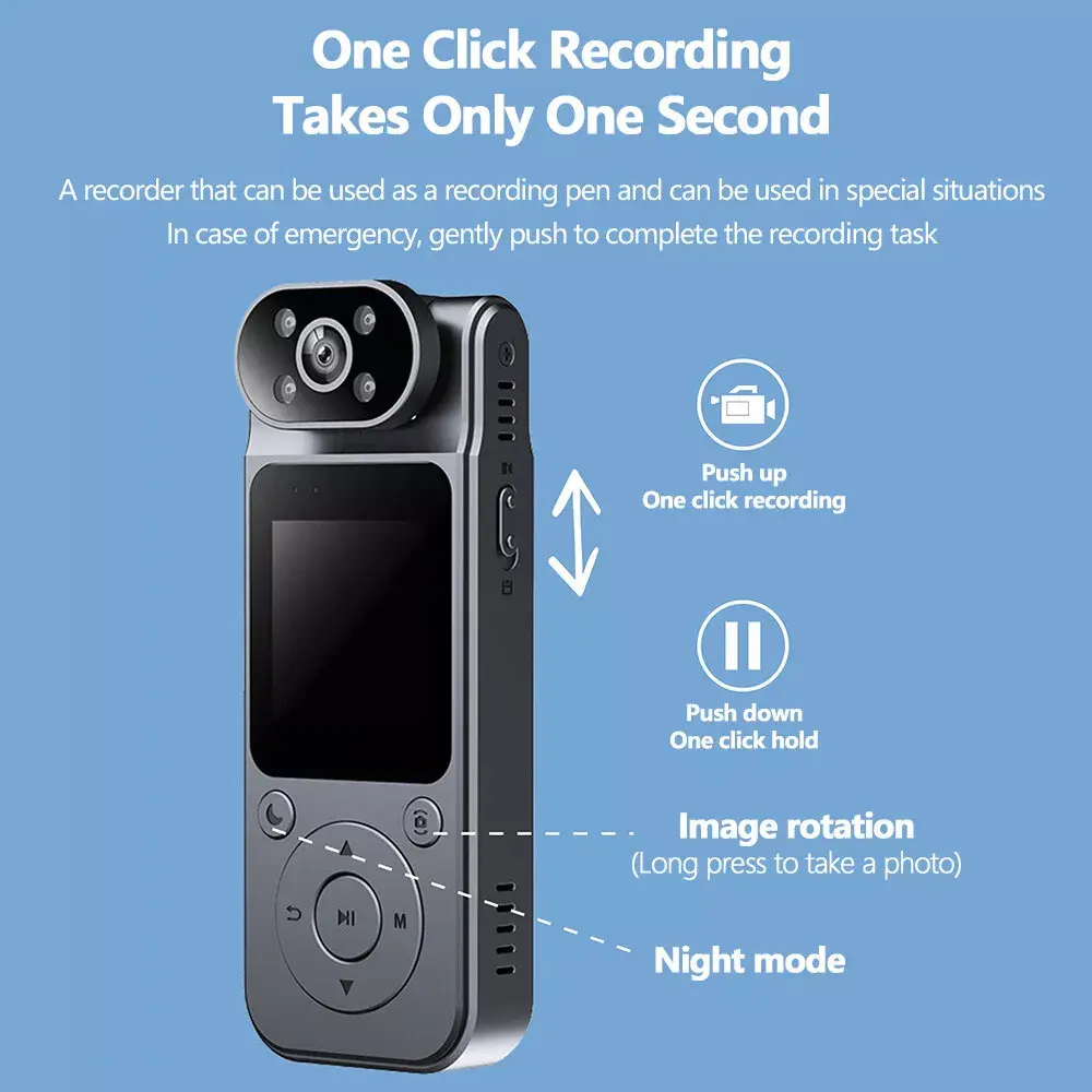 4K/2K/1080P HD WiFi Mini Camera Handheld Back Clip Law Enforcement IR  Night Vision Camcorders Sports DV Body Cam Video Recorder
