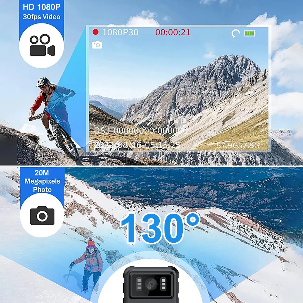 HD 1080P Mini WiFi Camera Sports DV Recorder  Law Enforcement Night Vision Video Recorder Police Bodycam Camcorders Body Cam