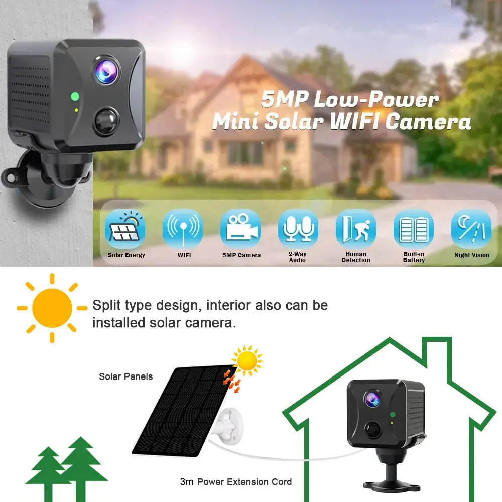 Ubox Mini WiFi/4G 5MP Camera PIR Infrared Detection Camcorders Human Presence Sensor Cam Baby Security IP Cameras 1080P 4K 2K