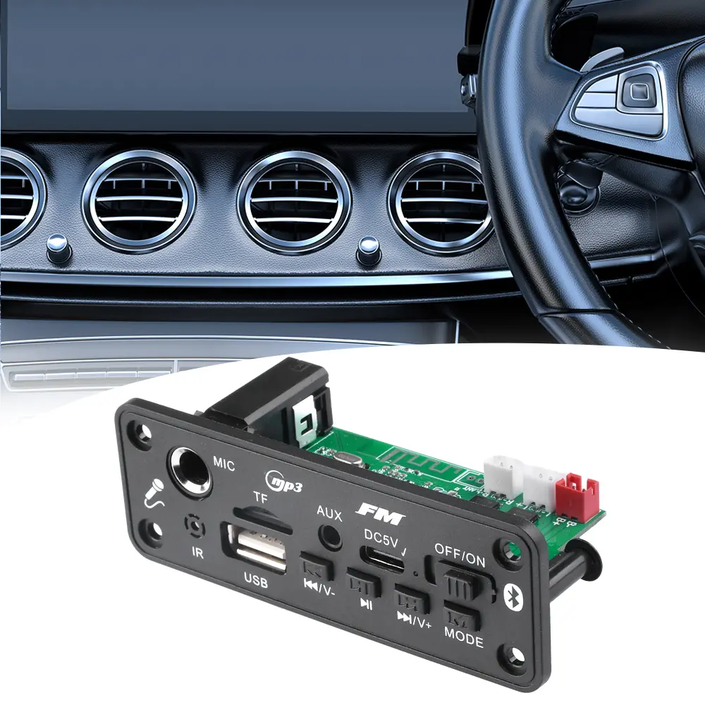 MP3 Bluetooth Amplifier Decoder Board 2*3W Car DAC Module Audio Amplified Decoding Module Support Bluetooth Call Microphone