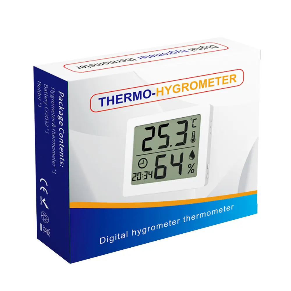 Multifunction LCD Digital Temperature Humidity Meter Home Indoor Outdoor hygrometer thermometer Weather Station with Clock