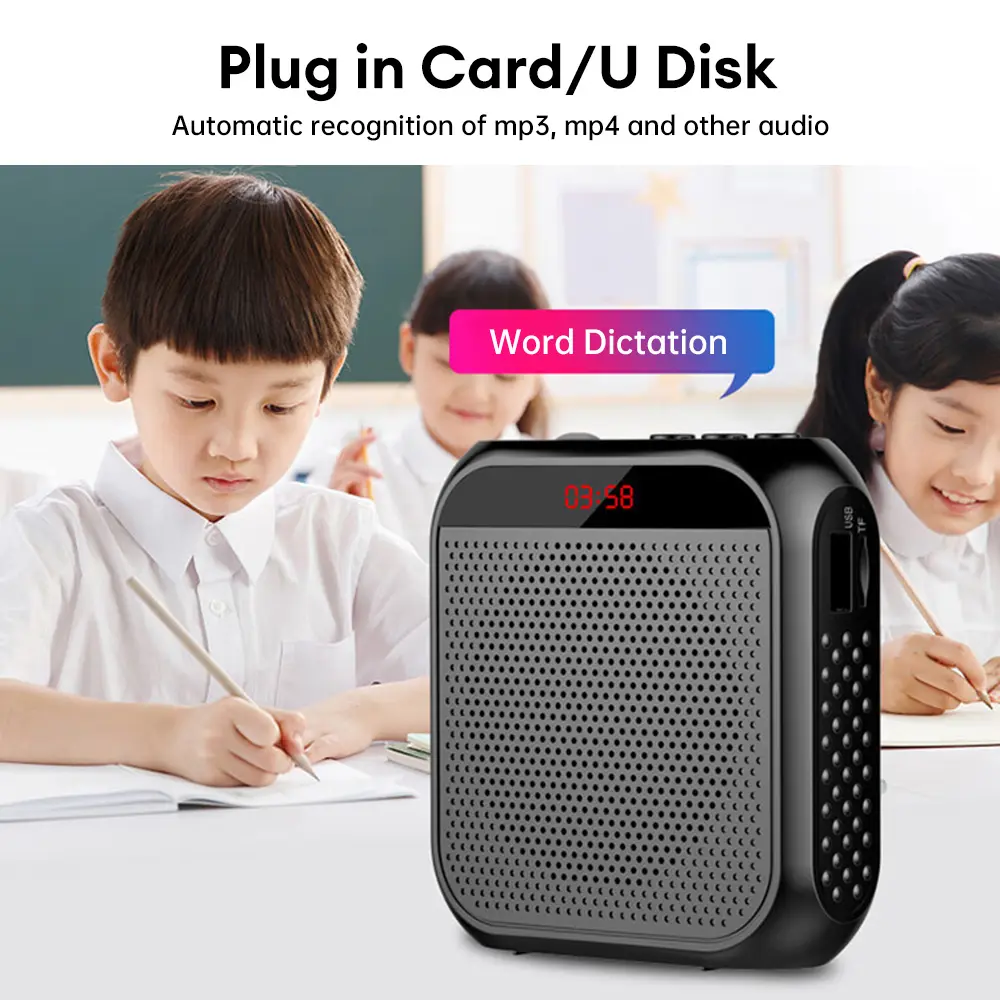 S19 Mini Portable Voice  Amplifier Teaching/Tour Guide/Promotion Sound Speaker Rechargeable Player With Microphone For Teachers