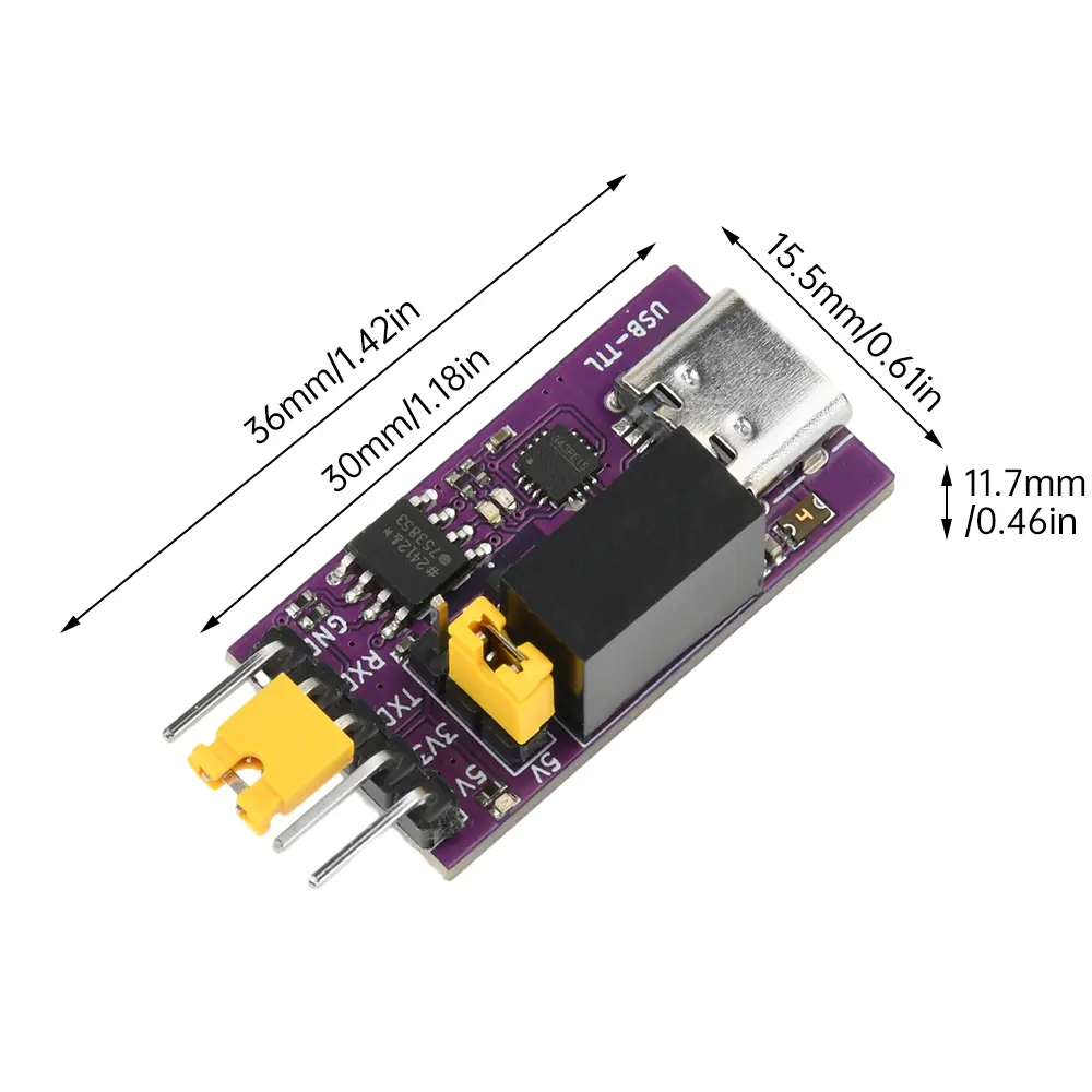 CH343 Isolated USB to DC TTL 3.3V/5V Serial Isolation Communication 6Mbps UART Downloader Module Type-C 50bps-6Mbps