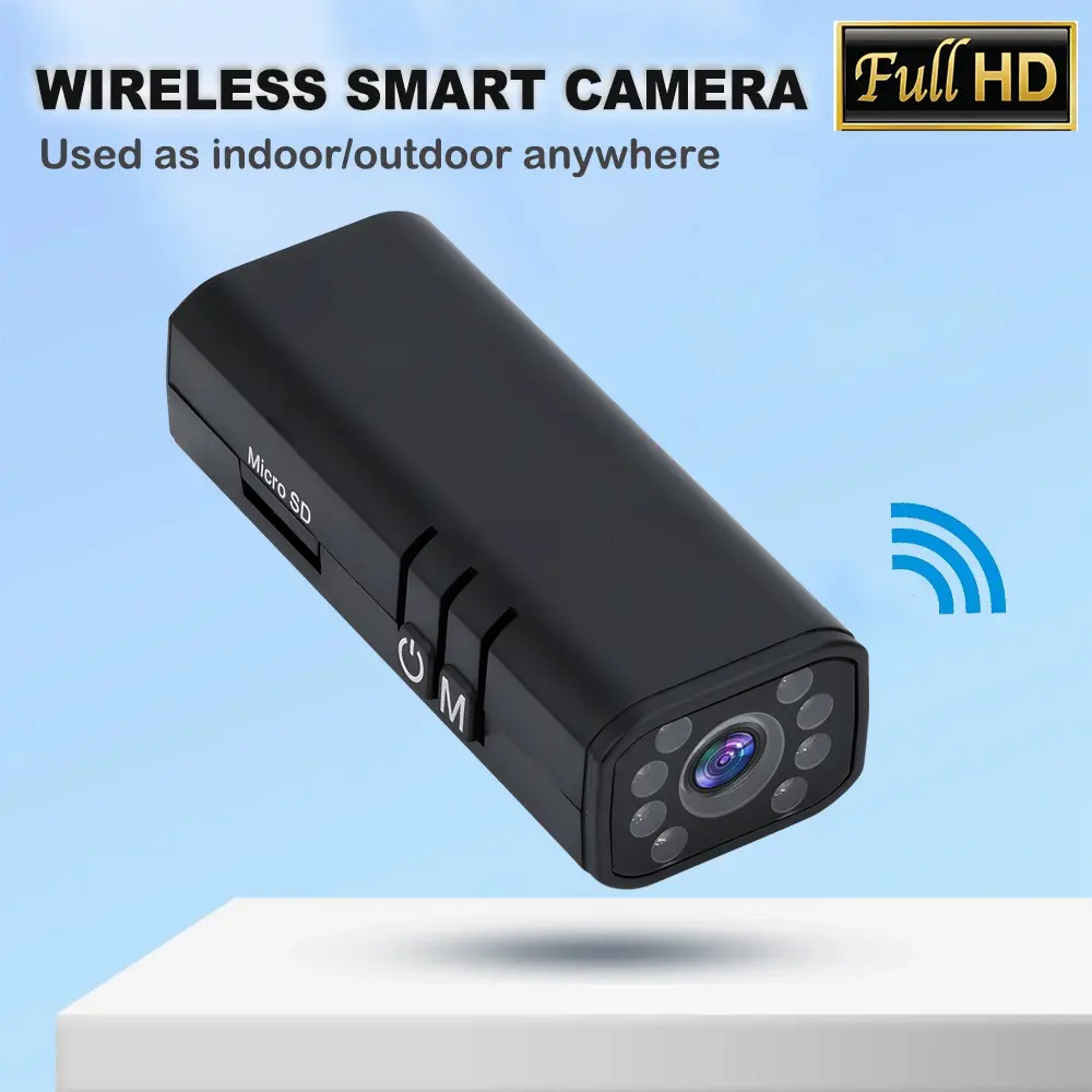 Mini Smart Home Security Camera Wireless Remote Control Human Detection Sensor Camera HD 1080P Surveillance Cameras Night Vision