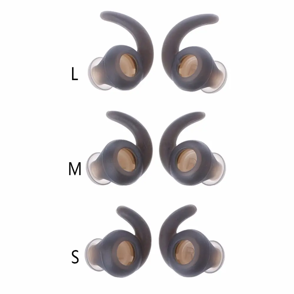 3 Pairs Silicone Hooks Eartip Eartips Earbuds Compatible with Synchros Reflect BT Wireless Bluetooth Earphones Eargels Earplugs