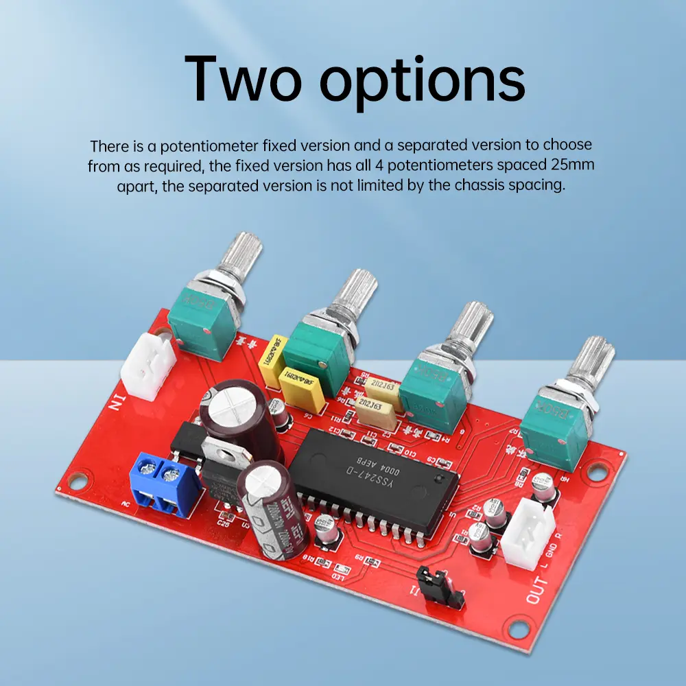 Sound Preamp Amplifier Volume Tone Control YSS247-D Audio Preamplifier AC5-16V/DC7-21V Treble Bass Volume Adjustment