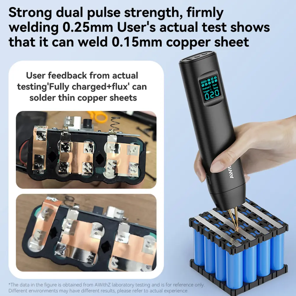 HD2 Portable Spot Welder DIY Handheld Spot Welding Machine 90 Gears Adjustable Spot Welding for 18650 Lithium Battery Type-c