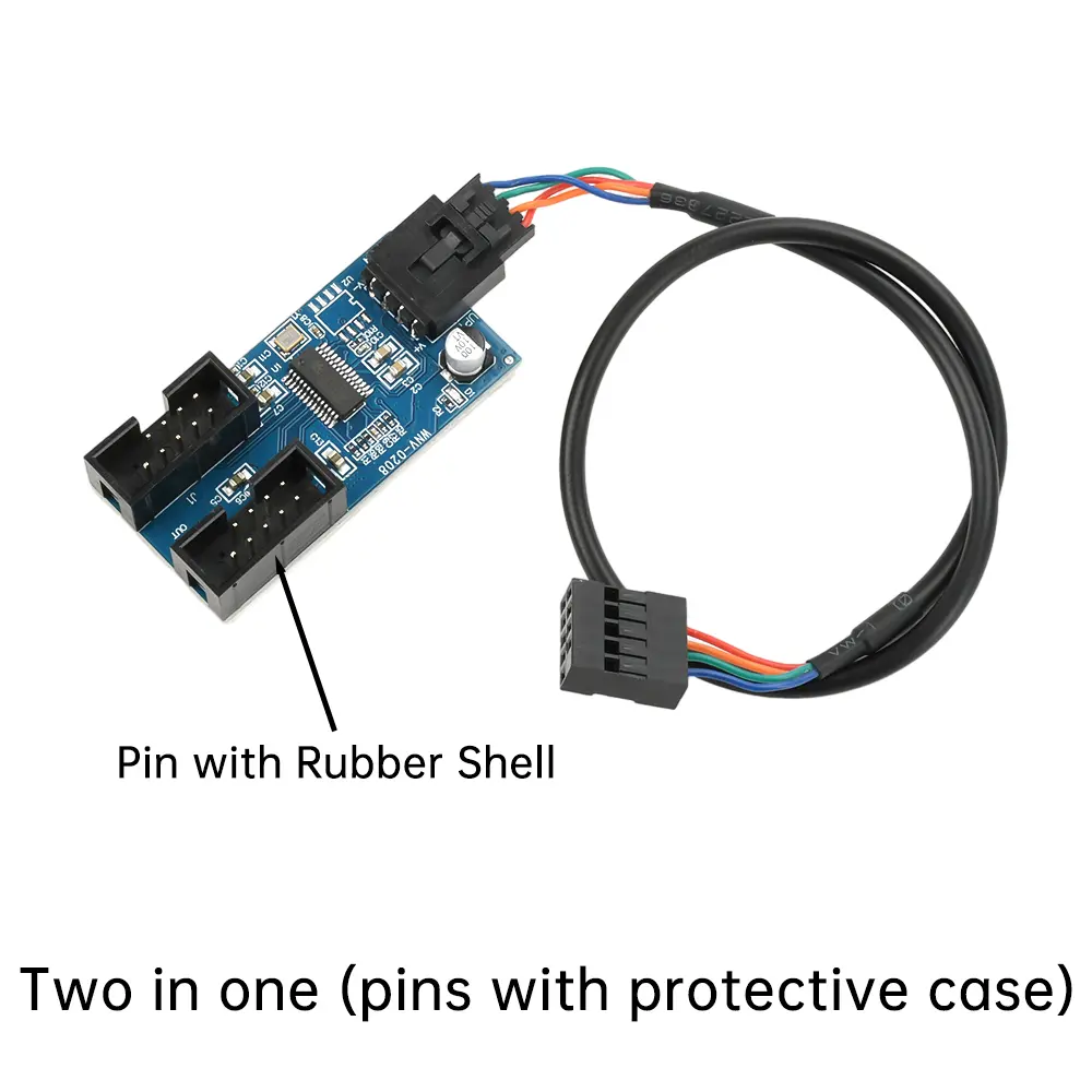 9 Pin USB2.0 Header Splitter Motherboard 1 To 2/4 Female Extension Splitter Cable Adapter 9-Pin USB HUB Connectors for Desktop