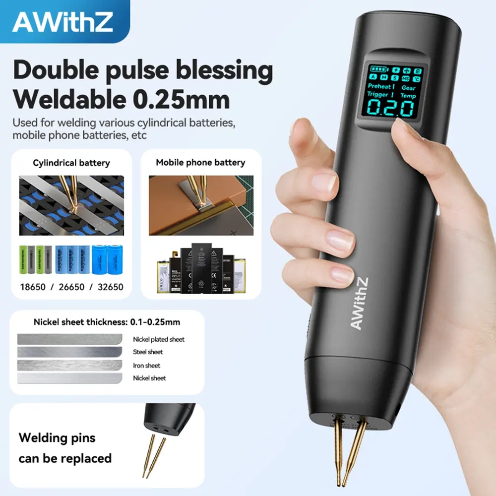 HD2 Portable Spot Welder DIY Handheld Spot Welding Machine 90 Gears Adjustable Spot Welding for 18650 Lithium Battery Type-c