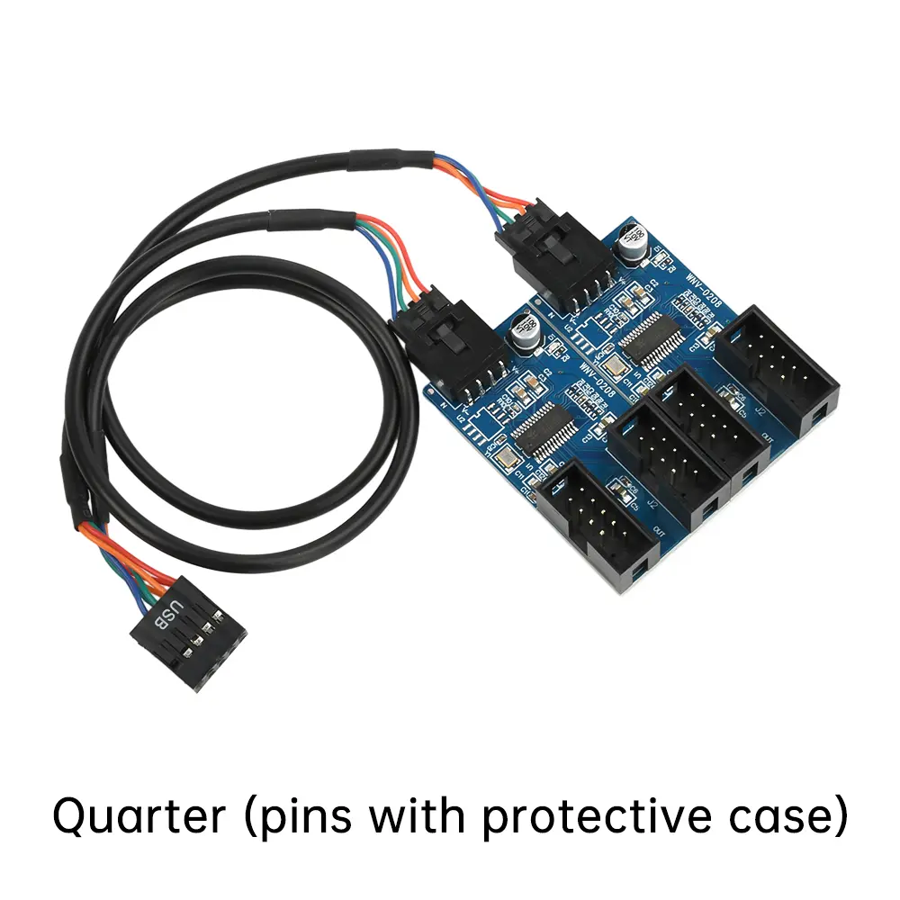 9 Pin USB2.0 Header Splitter Motherboard 1 To 2/4 Female Extension Splitter Cable Adapter 9-Pin USB HUB Connectors for Desktop