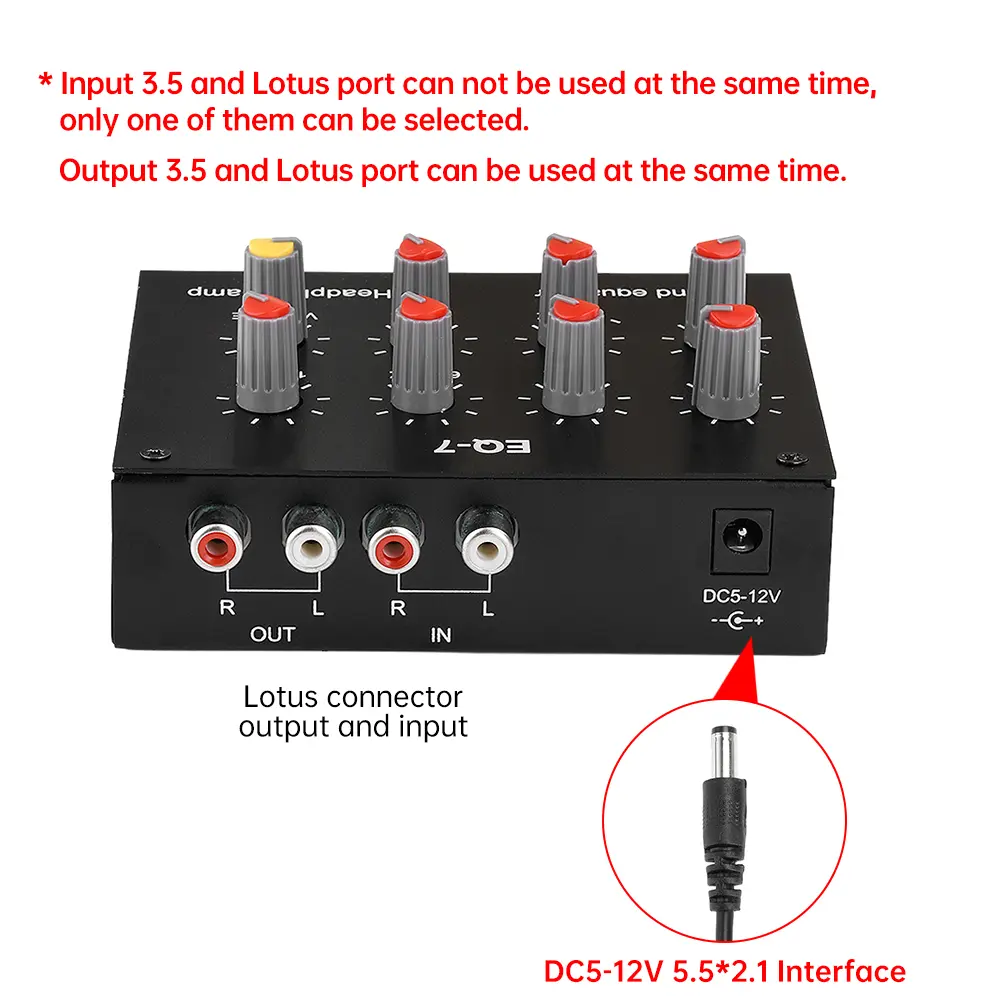 EQ-7 Audio Preamplifier EQ-7 7 Band Equalizer Adjust High School Bass Sound Amplifier Module For Speaker Mobile Phone Computer