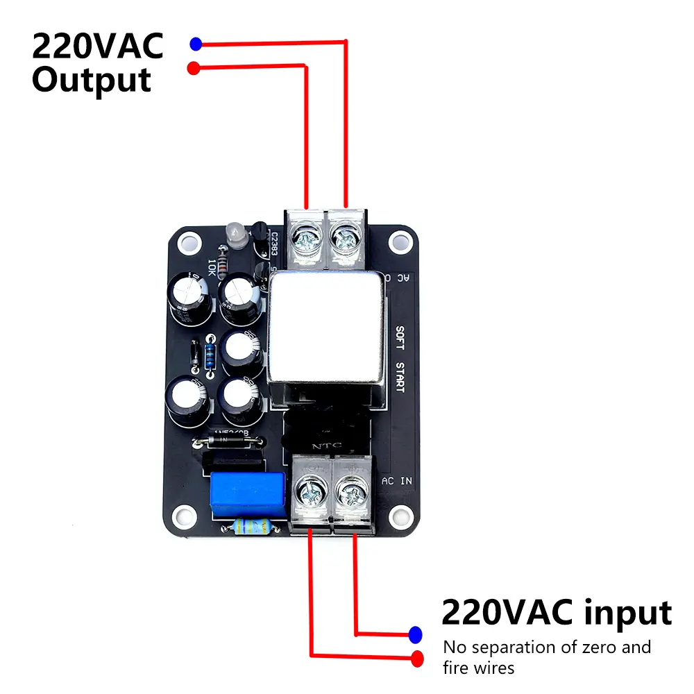 High Power 2400W AC150-280V Power Supply Soft Start Board 100A High Current Suitable for Class A Power Amplifier