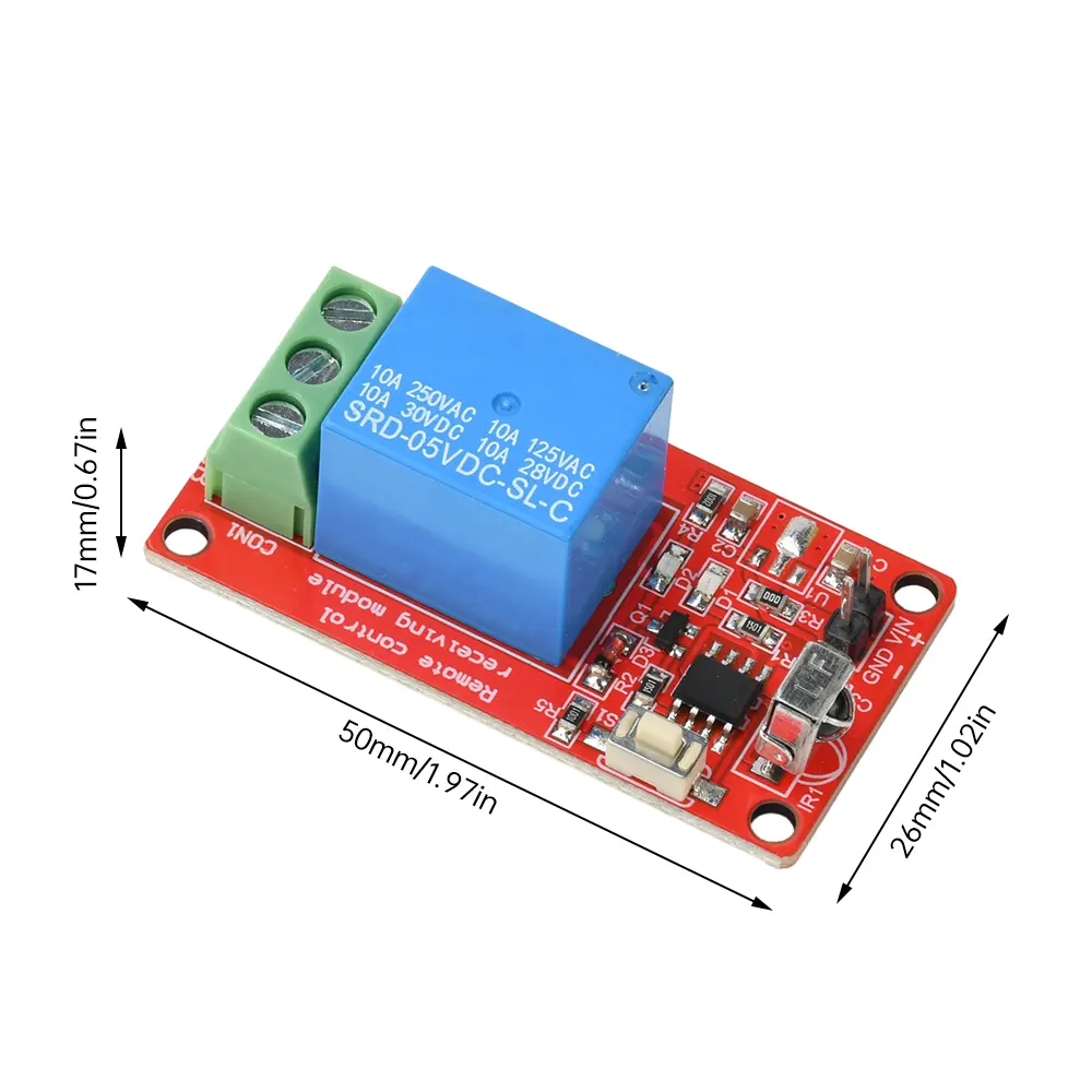 DC 5V 12V Remote Controller+IR 1 Channel Infrared Receiver Driving Switch Relay Driver Module Jogging Self-locking Interlock