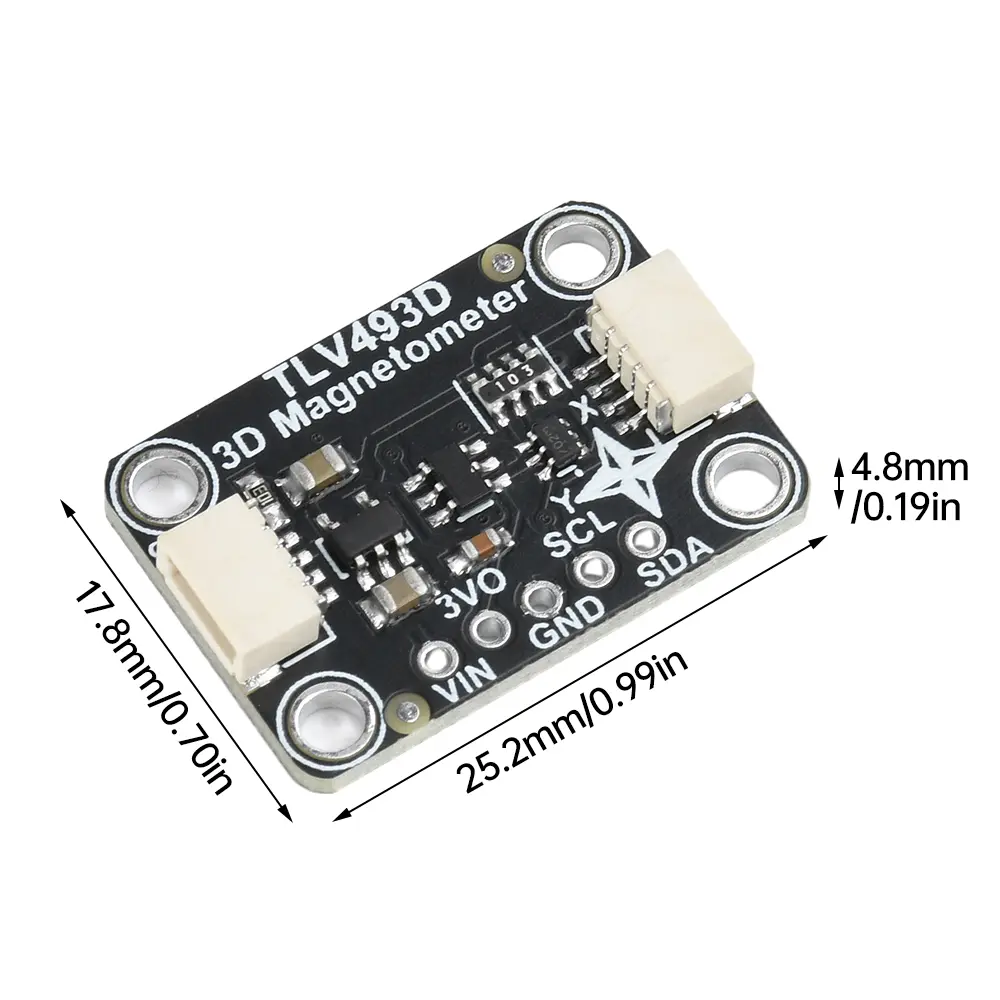 TLV493D Triple-Axis Magnetometer Sensor Module Compatible with STEMMA QT Qwiic I2C Interface For Arduino Magnetic Adapter