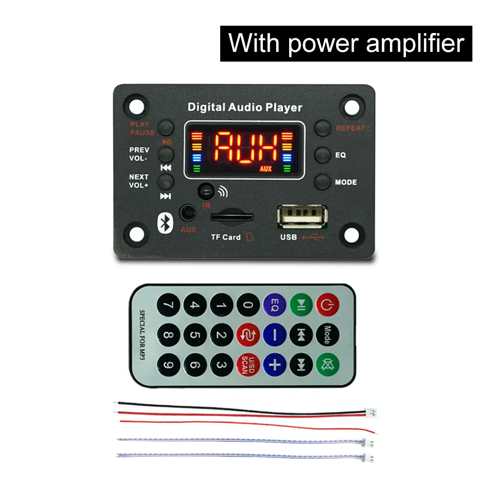 DC7-20V 2*40W Audio Power Amplifier Board Sound Amp Module Bluetooth 5.0 Decoding Board MP3 Decoder Supports FM Radio