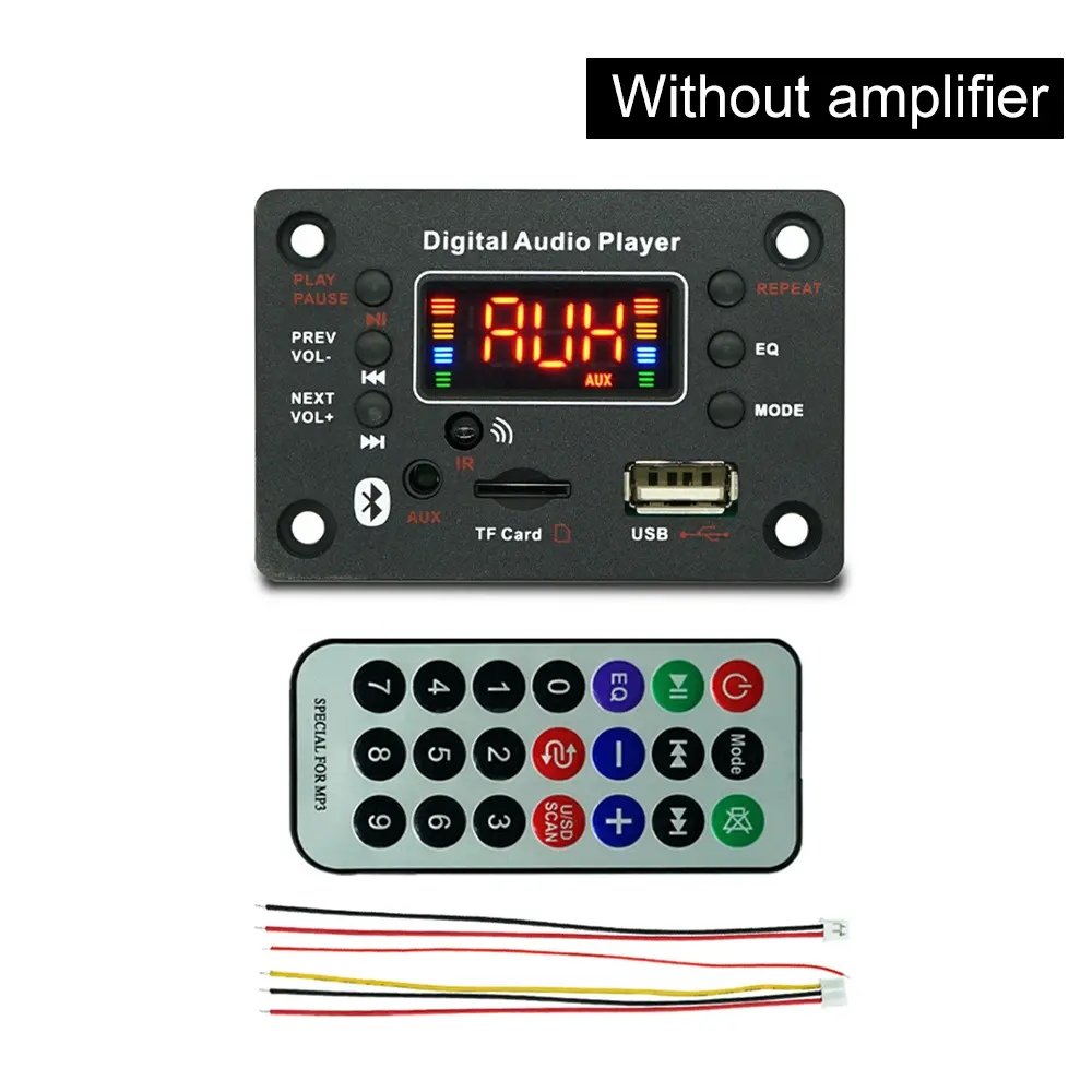 DC7-20V 2*40W Audio Power Amplifier Board Sound Amp Module Bluetooth 5.0 Decoding Board MP3 Decoder Supports FM Radio