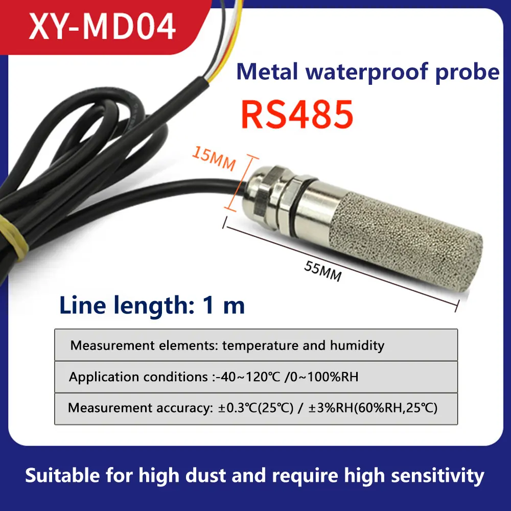 RS485 MODBUS_RTU Water Proof Temperature Humidity Sensor Probe XY-MD04  XY-MD03 Collector Temperature and Humidity Transmitter