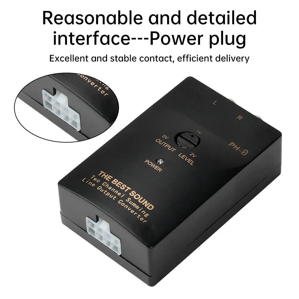 PH-2 Car Stereo Audio Converter RCA-Speaker Amplifier High To Low Level Line Output Converter Adapter Wiring Adjustable AutoPart