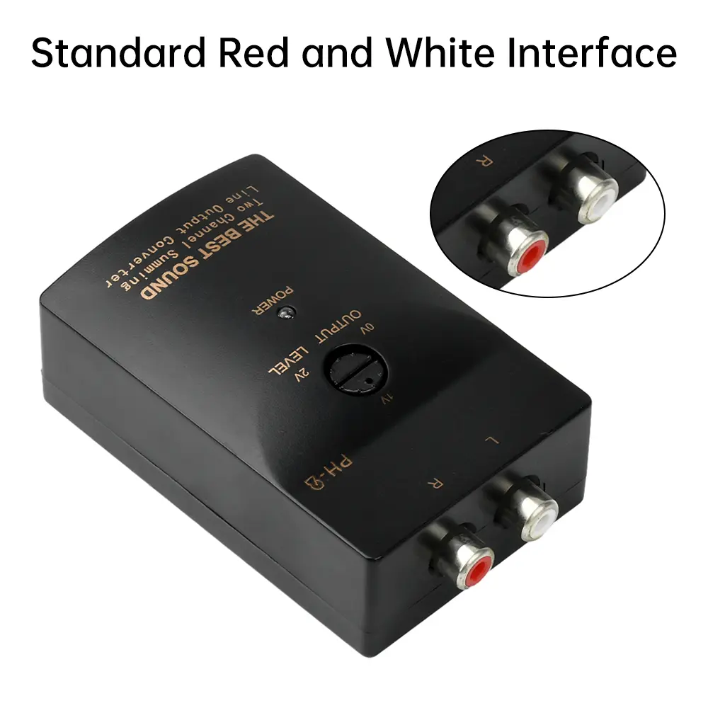 PH-2 Car Stereo Audio Converter RCA-Speaker Amplifier High To Low Level Line Output Converter Adapter Wiring Adjustable AutoPart