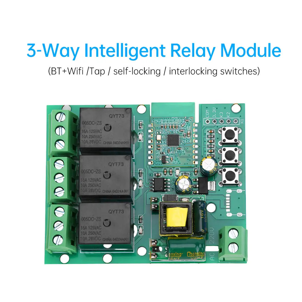 AC 220V 1/2/3 Way Bluetooth WiFi Relay Switch Module for eWeLink App Smart Home On Off Relay Module Gate Garage Door