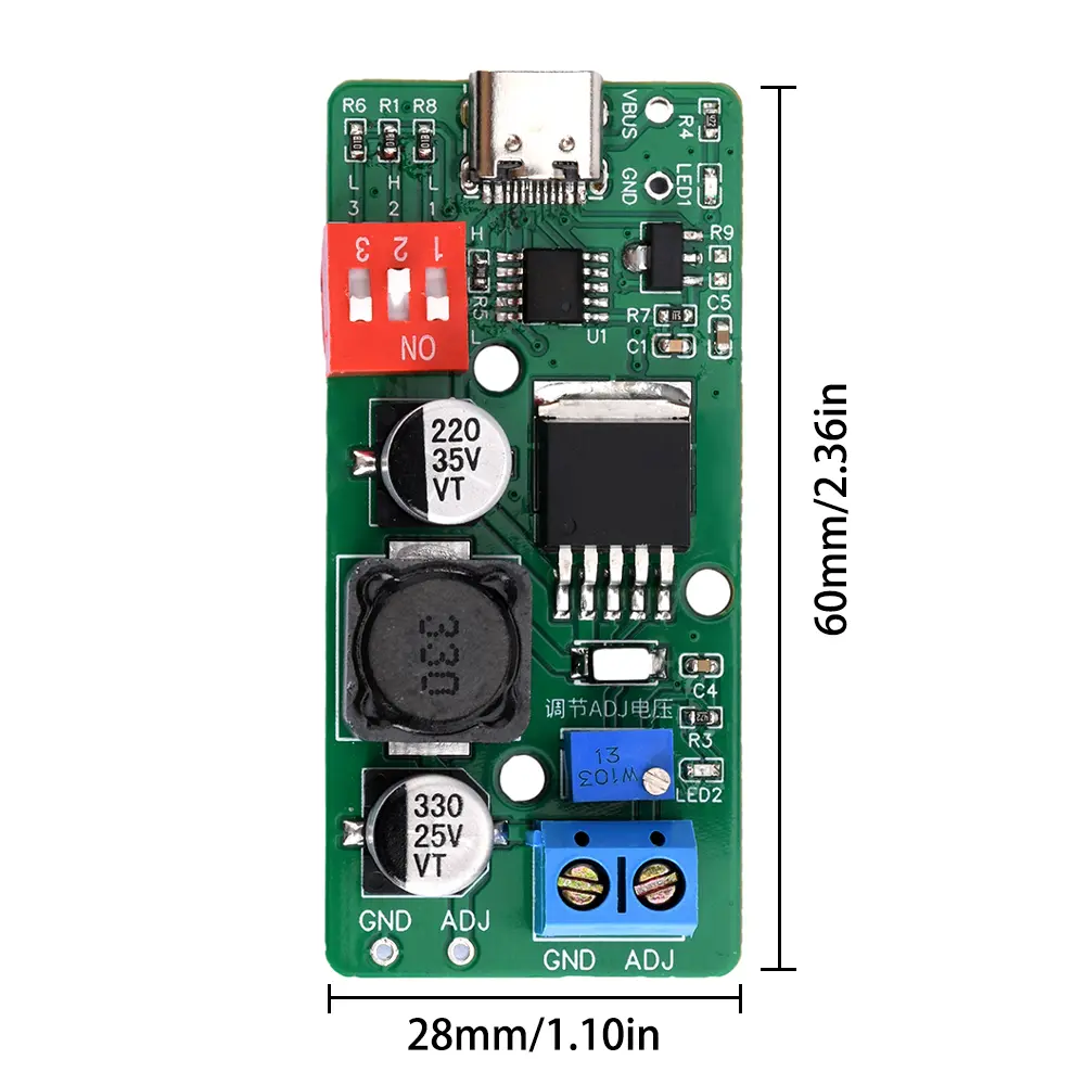 PD3.0/2.0 100W Fast Charge Decoy Trigger DC 1.8-18V 2A  Adjustable Buck Power Supply Module For Phone Quick Charger Type-C USB