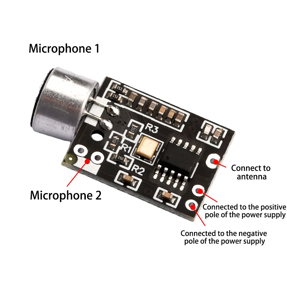 FM Transmitter Pickup Module Wireless Transceiver FM Mini Wireless Microphone MIC Core Board DC2.4-4.3V Module