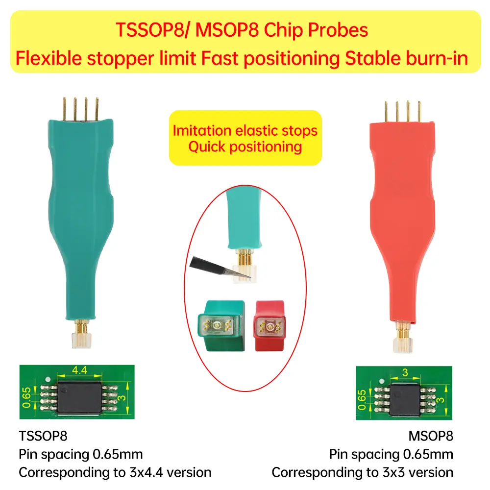 TSSOP8/MSOP8 Chip Download Burn Write Probe Spring Needle Flash Chip Burner Cable Burning Test Fixture Probe Programming