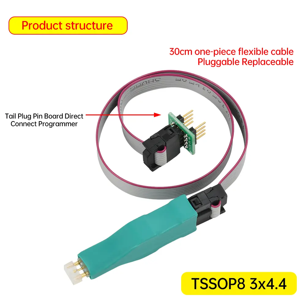 TSSOP8/MSOP8 Chip Download Burn Write Probe Spring Needle Flash Chip Burner Cable Burning Test Fixture Probe Programming
