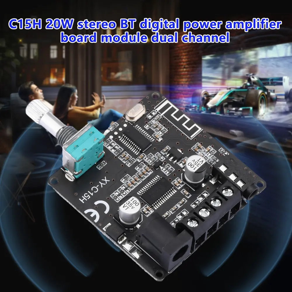 C15H 20W+20W Bluetooth Sound Amplifier Board HiFi Stereo Audio Amplifier Module Dual Channel AMP Board For Sinilink APP Control
