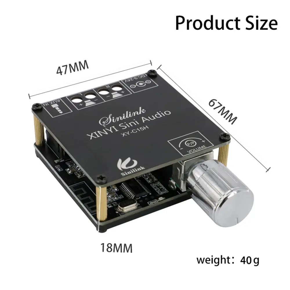 C15H 20W+20W Bluetooth Sound Amplifier Board HiFi Stereo Audio Amplifier Module Dual Channel AMP Board For Sinilink APP Control