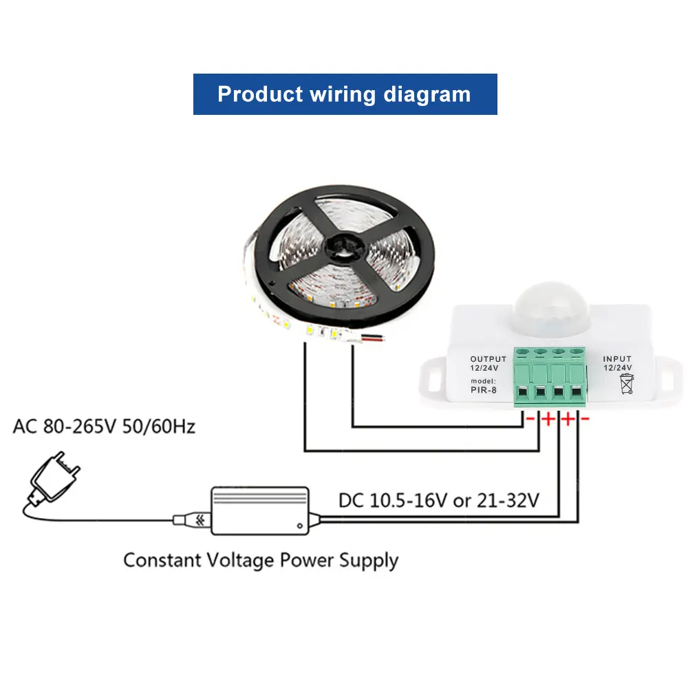 12V 24V PIR Motion Sensor Move Detector Switch Human Presence Detectors IR Infrared Sensing Switch Module for LED Strip Lamp