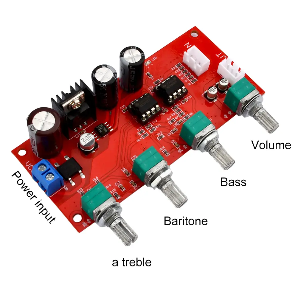 NE5532 Preamp Sound Amplifier Board HIFI Stereo Volume Tone Control Pre-amp Preamplifier Treble Midrange Bass Single Power
