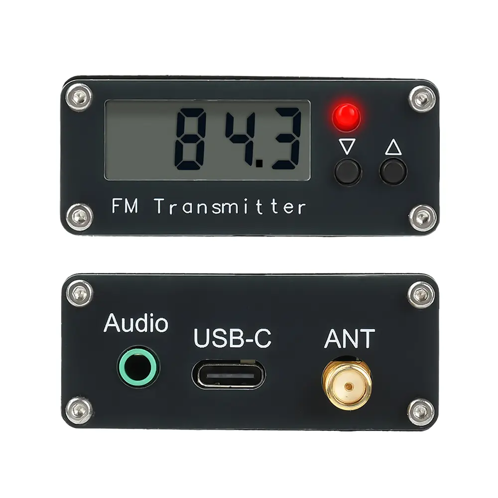 2000M 0.5W FM Transmitter 76-108MHz Digital Display FM Stereo Transmit USB Type-C CAR Radio Broadcast Campus Station Churches