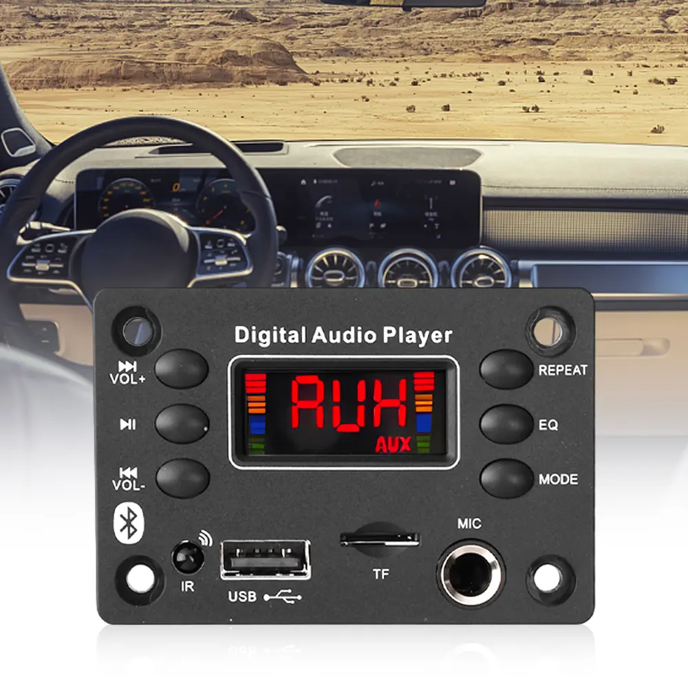 DC 7-16V Bluetooth 5.0 MP3 WMA WAV APE FLAC Decoder Board 2*25W Amplifier Module Car Audio Microphone Music Player Speaker Radio