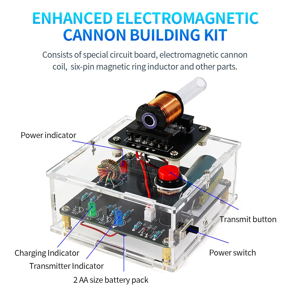 DC 3V High Voltage Electromagnetic Transmitter DIY Electronics Kit Shooting Game Mini Voltage Converter Module For STEM Learn
