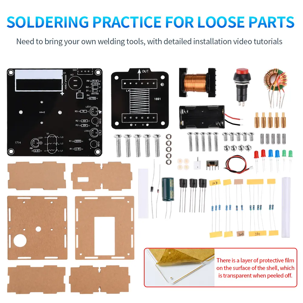 DC 3V High Voltage Electromagnetic Transmitter DIY Electronics Kit Shooting Game Mini Voltage Converter Module For STEM Learn