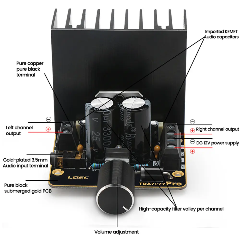 TDA7377 Audio Power Amplifier Board 35X2W Dual Channel  Stereo Power Amplifier Module Car AMP DIY Speakers Home Sound Theatre