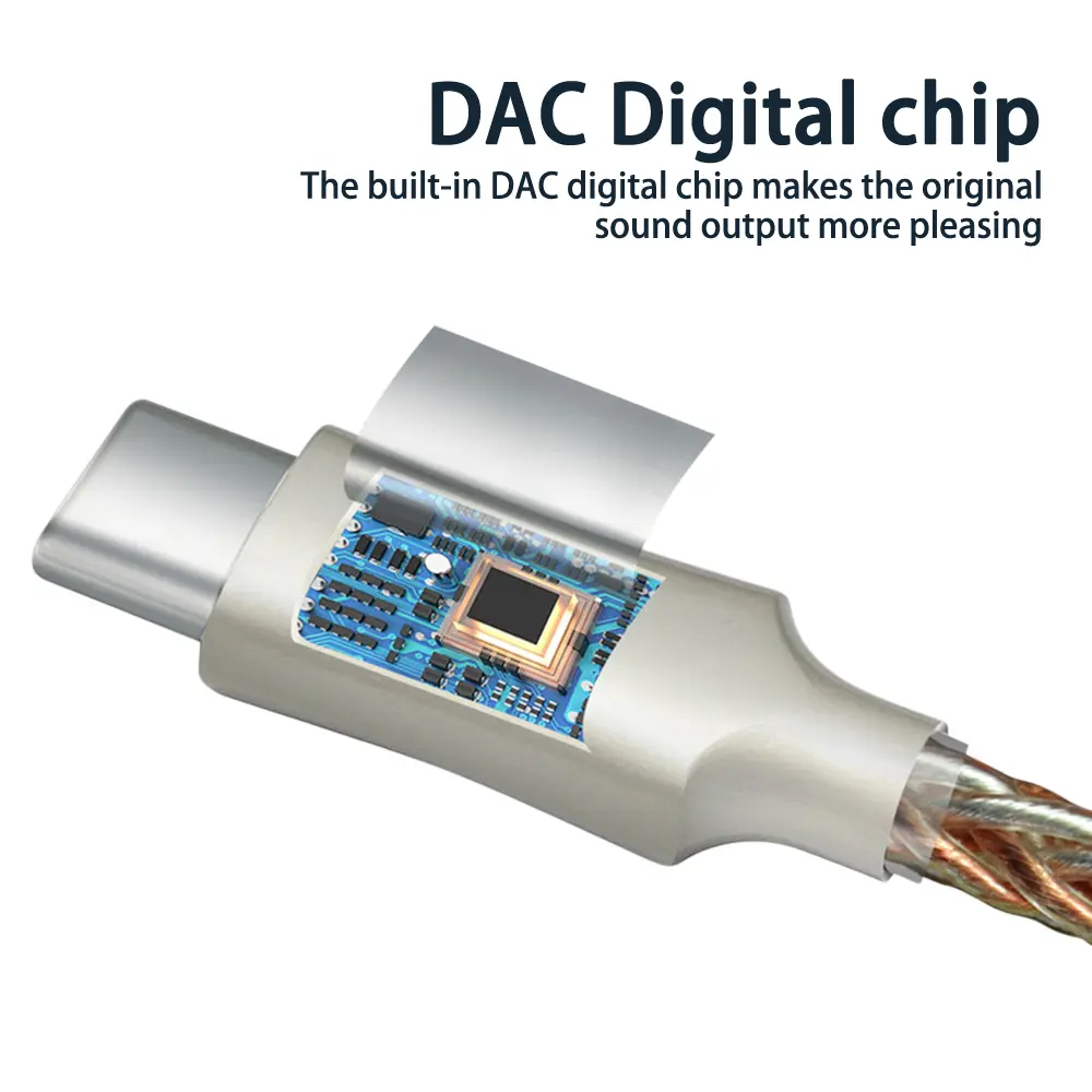 CX31993 Digital Audio Decoding HiFi USB DAC Type-C to 3.5mm Headphone Amplifier Audio Decoder Converter Mobile Phone Adapter
