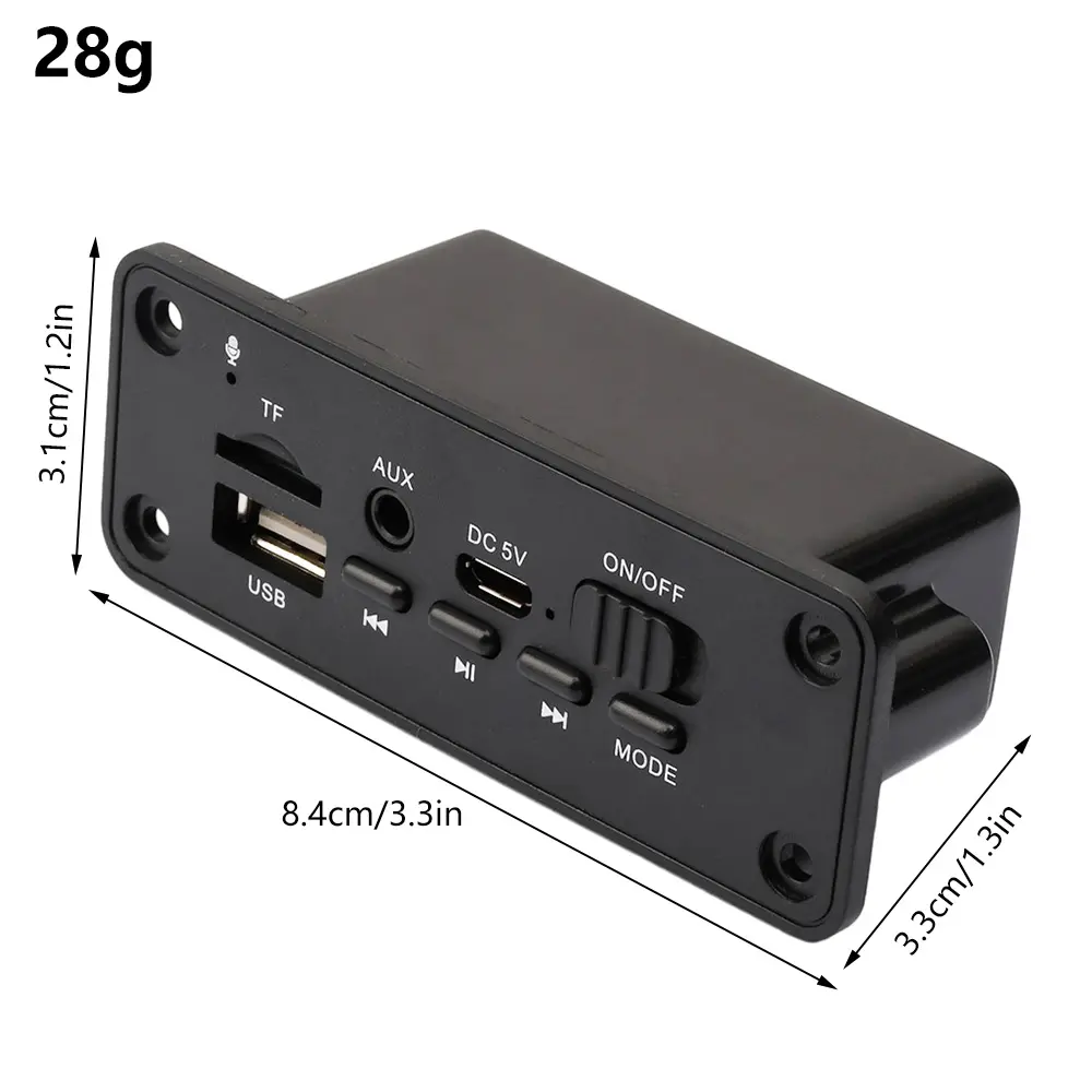 1PCS MP3 WMA WAV Audio Amplifier Board DC 5V 3W+3W Bluetooth 5.0 Decoder Board Audio Power Amplifier Module With TF Radio AUX