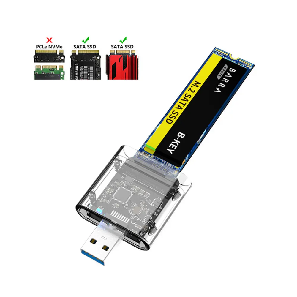 M.2 SSD Case M.2 To USB 3.0 SATA Protocol Hard Drive Case For NGFF SSD 2242 2260 2280 Card Adapter High-speed SSD Enclosure