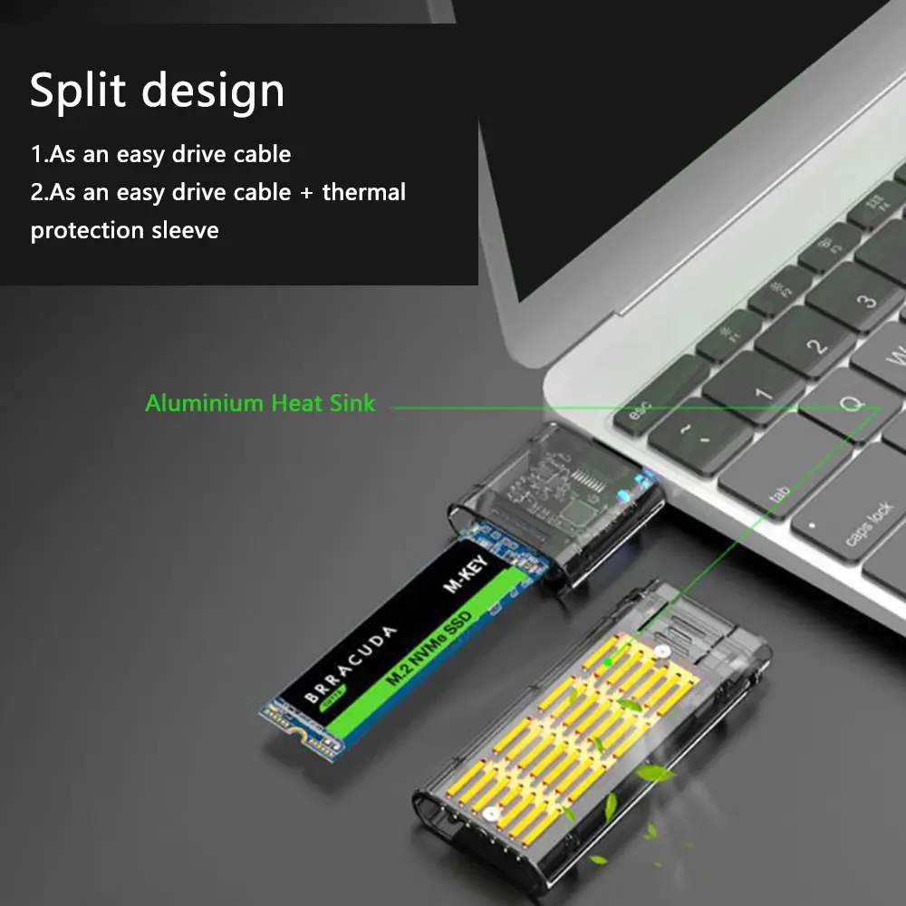 M.2 SSD Case M.2 To USB 3.0 SATA Protocol Hard Drive Case For NGFF SSD 2242 2260 2280 Card Adapter High-speed SSD Enclosure