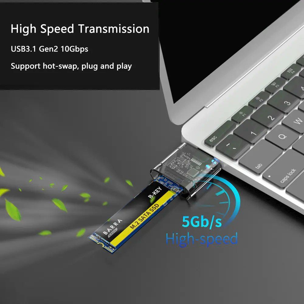 M.2 SSD Case M.2 To USB 3.0 SATA Protocol Hard Drive Case For NGFF SSD 2242 2260 2280 Card Adapter High-speed SSD Enclosure