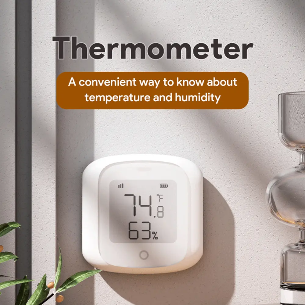 Aideepen Tuya WiFi/Zigbee Thermometer Hygrometer -10-60℃ Temperature Humidity Sensor Voice/Remote Control For Alexa Google Home