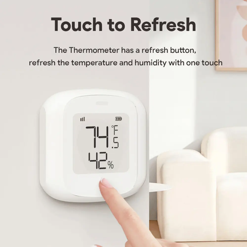 Aideepen Tuya WiFi/Zigbee Thermometer Hygrometer -10-60℃ Temperature Humidity Sensor Voice/Remote Control For Alexa Google Home