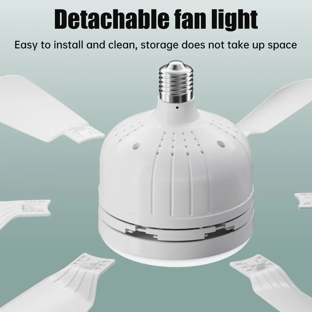 E27 Ceiling Fan with LED Light Silent Electric Fan Ceiling Lamp With Remote Control Ceiling Fans Lights for Living Room Bedroom