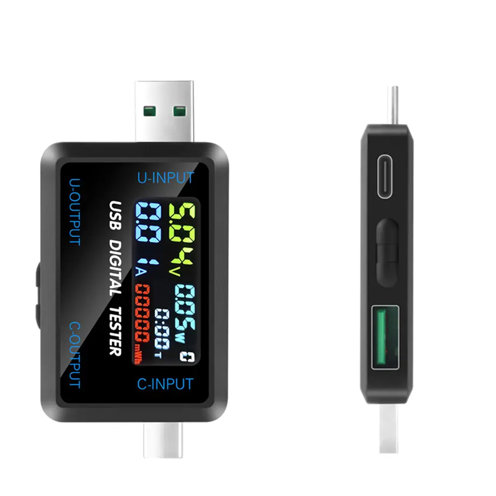 Multifunctional Digital Battery Level Indicator Voltmeter Ammeter Battery Capacity Detector Current Voltage Tester USB Type-C
