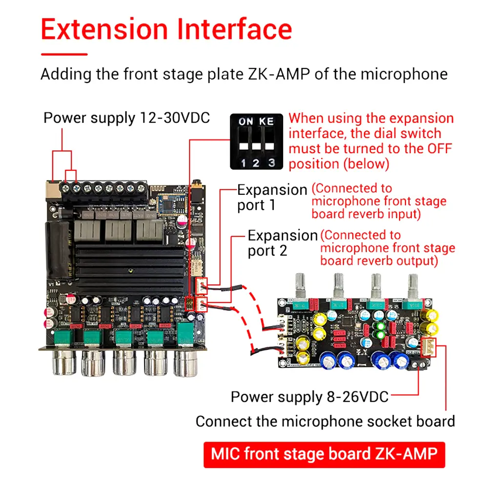 ZK-APTX1 Bluetooth Digital Power Amplifier Board QCC3034 TPA3221 2.1 Channels Subwoofer Sound Amplifier Module Audio AMP