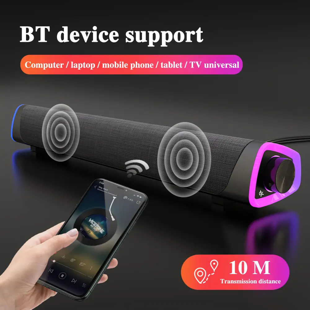 3D Computer Speaker Bar Stereo Sound Subwoofer Bluetooth Dual Speakers Music Player Wired Loudspeaker For Laptop PC Notebook