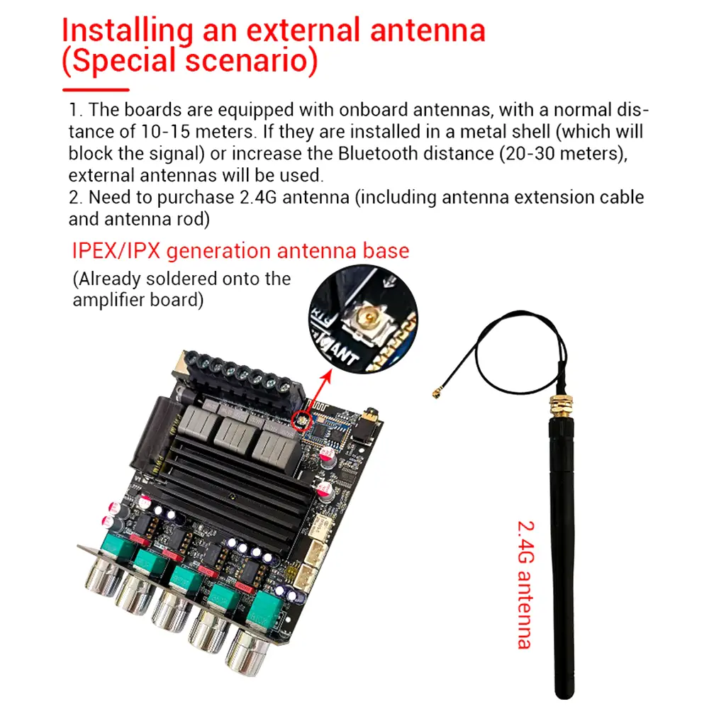 ZK-APTX1 Bluetooth Digital Power Amplifier Board QCC3034 TPA3221 2.1 Channels Subwoofer Sound Amplifier Module Audio AMP