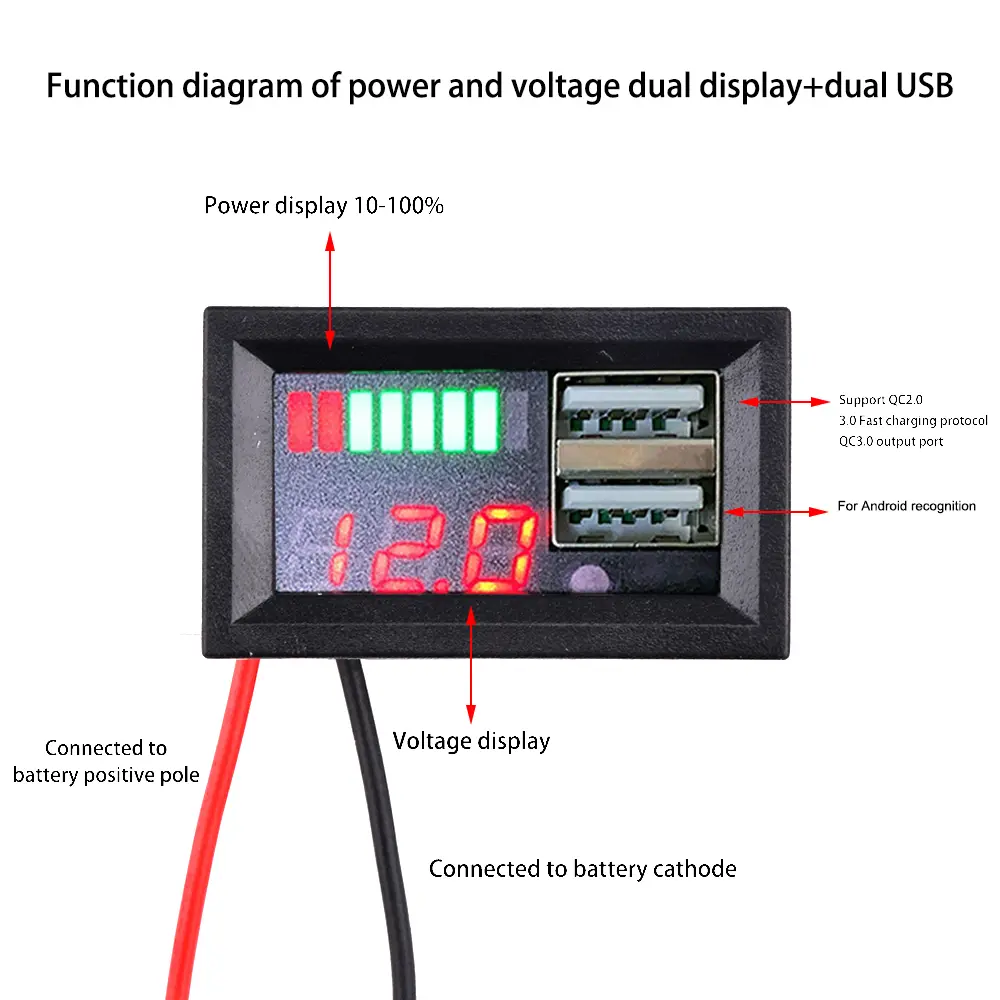 3S 12.6V 18650 Lithium Battery Capacity Indicator LCD Digital Display Battery Capacity Monitor Battery Level Indicator Module